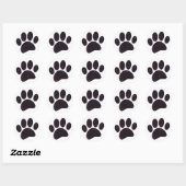Sticker Rond Empreinte de chien de Parties scintillant noire (Feuille)