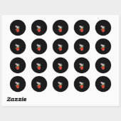 Sticker Rond Empreinte de fraises Vache rose mignonne (Feuille)