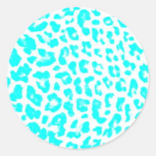 Sticker Rond Empreinte de léopard bleu Lite