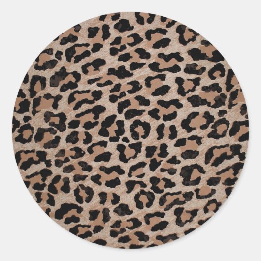 Sticker Rond empreinte de léopard cheetah (Devant)
