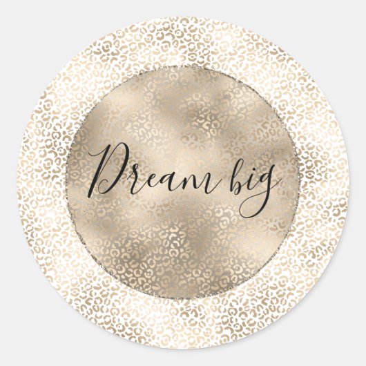 Sticker Rond Empreinte de léopard de bronze or (Devant)