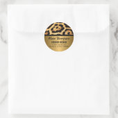 Sticker Rond Empreinte de léopard et Gold Look (Sac)