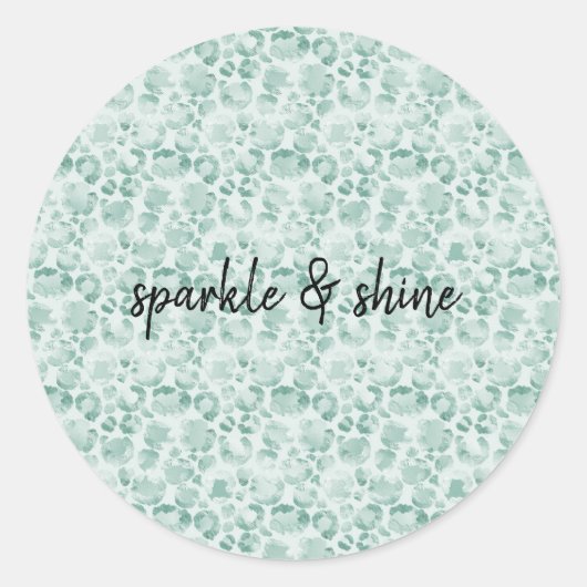 Sticker Rond Empreinte de léopard Mint Glam (Devant)