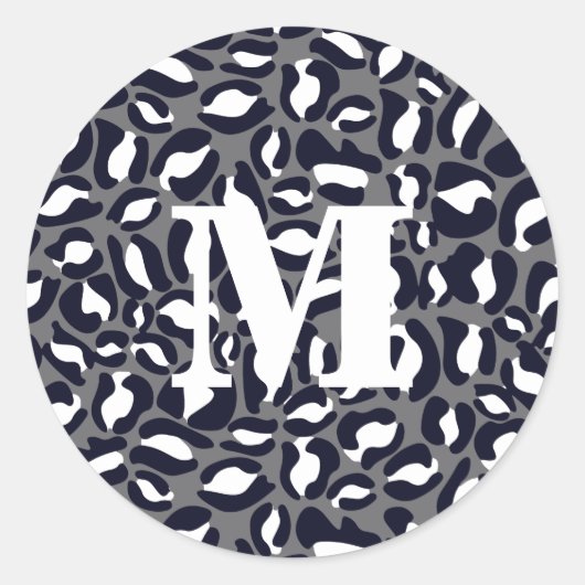 Sticker Rond Empreinte de léopard Monogram Classic Jungle Party (Devant)