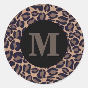 Sticker Rond Empreinte de léopard Monogram Classic Jungle Party