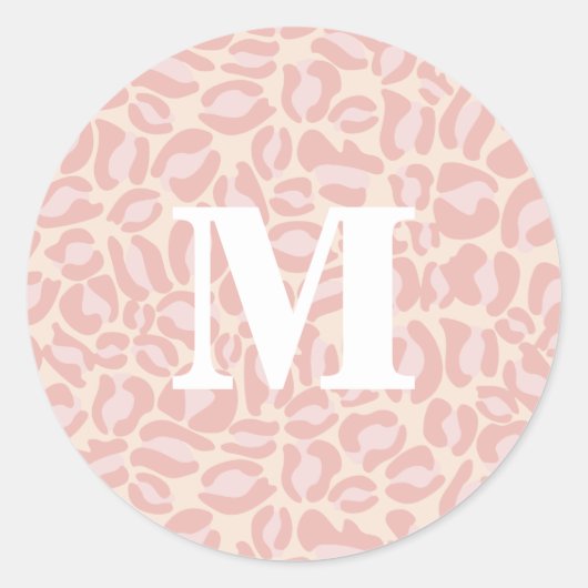 Sticker Rond Empreinte de léopard Monogram Classic Pink Jungle  (Devant)