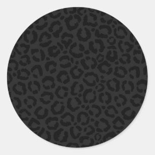 Sticker Rond Empreinte de léopard noir minimal moderne