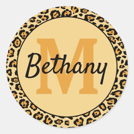 Sticker Rond Empreinte de léopard personnalisé (Devant)