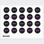 Sticker Rond Empreinte de léopard Purple Ribbon FAIM Drogue ove (Feuille)