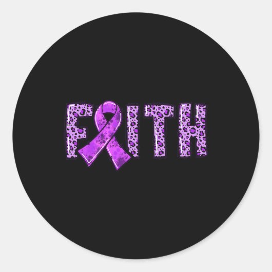 Sticker Rond Empreinte de léopard Purple Ribbon FAIM Drogue ove (Devant)