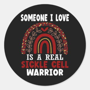 Sticker Rond Empreinte de léopard Rainbow Sickle Cell Warrienes
