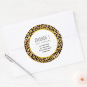 Sticker Rond Empreinte de léopard sauvage et exotique Motif (Enveloppe)