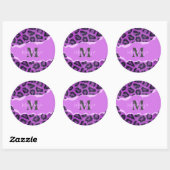 Sticker Rond Empreinte de léopard violet (Feuille)