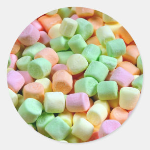 Sticker Rond Empreinte de marshmallow miniature colorée