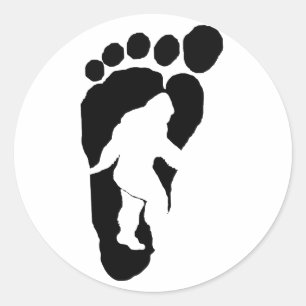 Sticker Rond Empreinte de pas de Bigfoot
