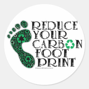 Sticker Rond Empreinte de pas de carbone