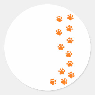 Sticker Rond empreinte de patte - ajoutez votre propre nom ou r