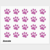 Sticker Rond Empreinte de patte animal chien pourpre (Feuille)