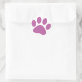 Sticker Rond Empreinte de patte animal chien pourpre (Sac)