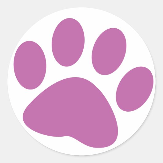 Sticker Rond Empreinte de patte animal chien pourpre (Devant)