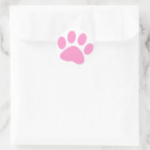 Sticker Rond Empreinte de patte animal chien rose clair (Sac)