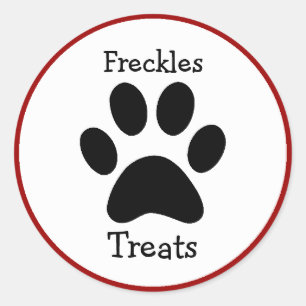 Sticker Rond Empreinte de patte Animaux de compagnie Traite Éti