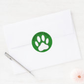 Sticker Rond Empreinte de patte blanche Texte modifiable (Enveloppe)