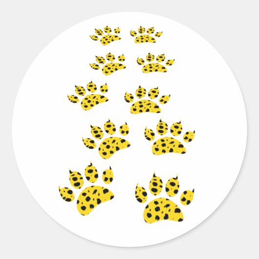 Sticker Rond Empreinte de patte Cheetah (Devant)