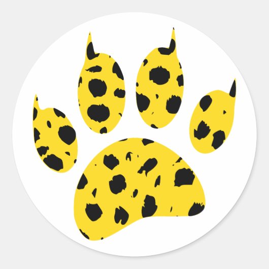 Sticker Rond Empreinte de patte Cheetah (Devant)