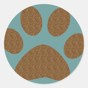 Sticker Rond Empreinte de patte Cheetah