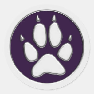 STICKER ROND EMPREINTE DE PATTE COYOTE
