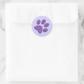 Sticker Rond empreinte de patte de chat mousseux - violet (Sac)