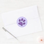 Sticker Rond empreinte de patte de chat mousseux - violet (Enveloppe)