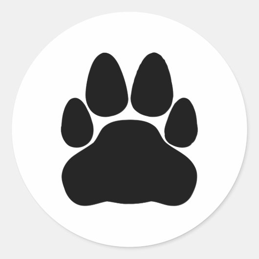 Sticker Rond Empreinte de patte de chat noir (Devant)