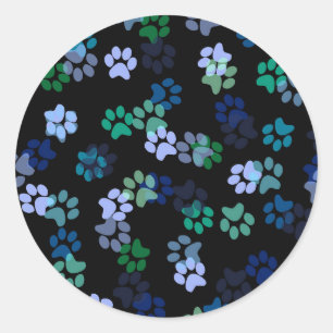 Sticker Rond Empreinte de patte de chien