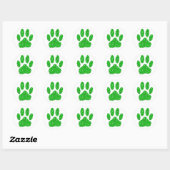 Sticker Rond Empreinte de patte de chien de feuillage vert (Feuille)