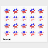 Sticker Rond Empreinte de patte de chien Drapeau américain (Feuille)