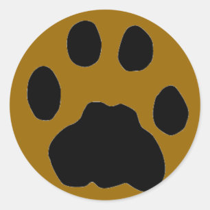 STICKER ROND EMPREINTE DE PATTE DE COUGAR