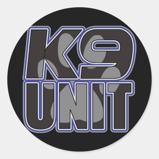 Sticker Rond Empreinte de patte de l'unité K9 de la police (Devant)