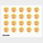 Sticker Rond Empreinte de patte Distressed Paint Splatter Dog (Feuille)