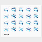 Sticker Rond Empreinte de patte d'ours polaire (Feuille)