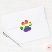 Sticker Rond Empreinte de patte gay pride (Enveloppe)
