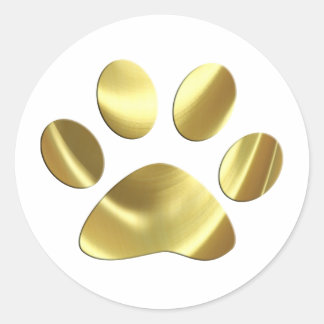 Sticker Rond Empreinte de patte Gold Cat