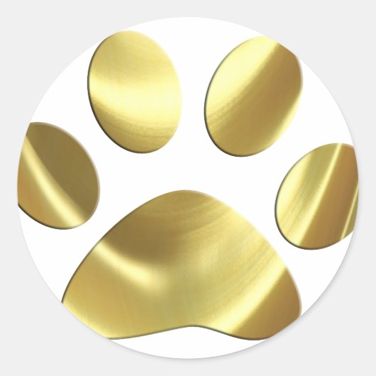 Sticker Rond Empreinte de patte Gold Cat (Devant)