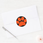 Sticker Rond Empreinte de patte orange (Enveloppe)