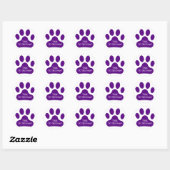 Sticker Rond Empreinte de patte pourpre (Feuille)