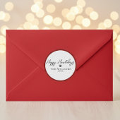 Sticker rond Empreinte de patte Red Happy Howliday