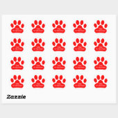 Sticker Rond Empreinte de patte rouge (Feuille)