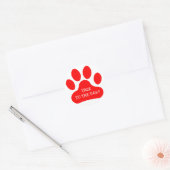 Sticker Rond Empreinte de patte rouge (Enveloppe)