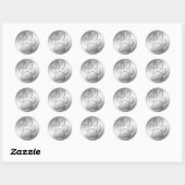 STICKER ROND EMPREINTE DE PATTE SILVER (Feuille)